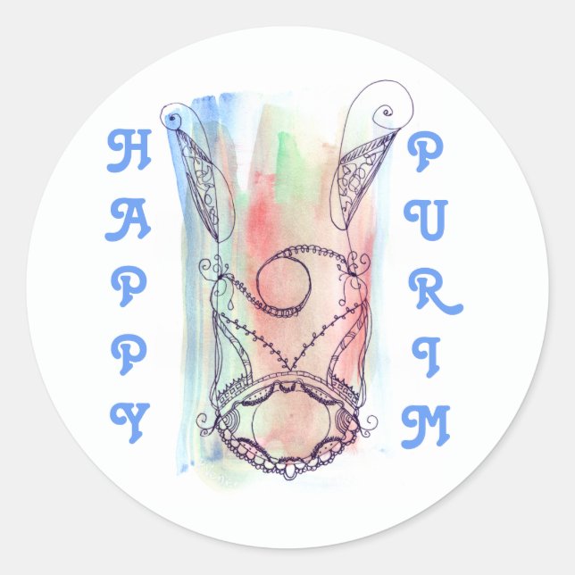 Sticker Rond Géant Megillah Scroll Purim (Devant)