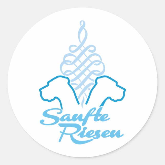 Sticker Rond Géants doux bleus (Devant)