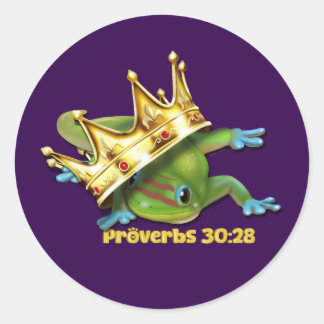 Sticker Rond Gecko avec couronne—Proverbes