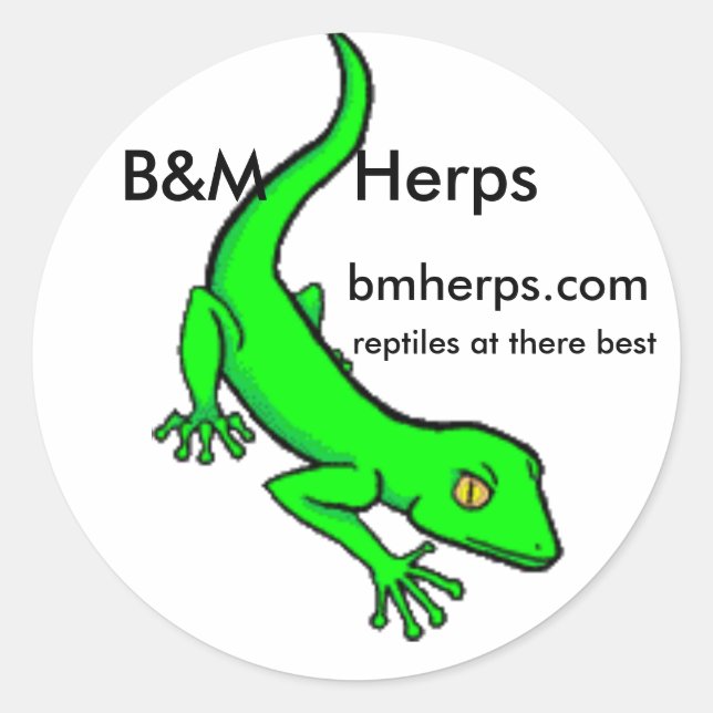 Sticker Rond gecko, B&M Herps, bmherps.com, reptiles chez t... (Devant)