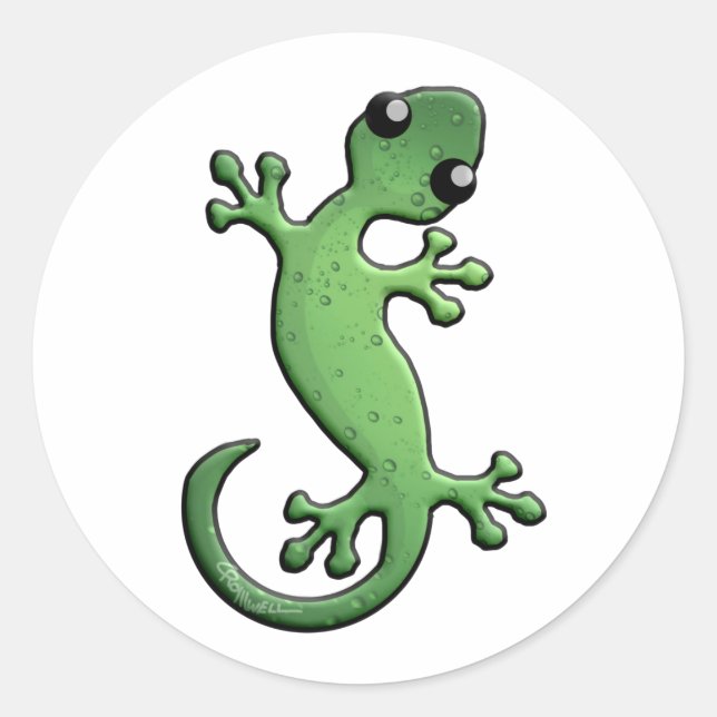 Sticker Rond Gecko de pluie verte (Devant)