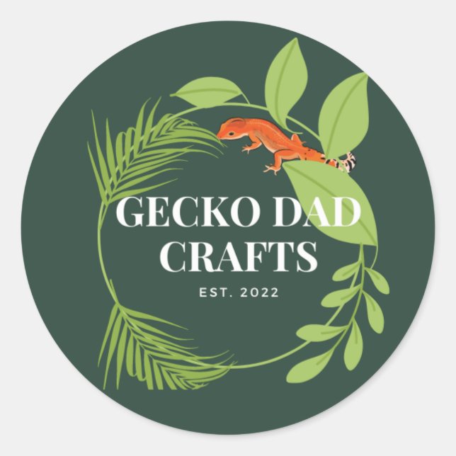 Sticker Rond Gecko Papa Artisanat (Devant)