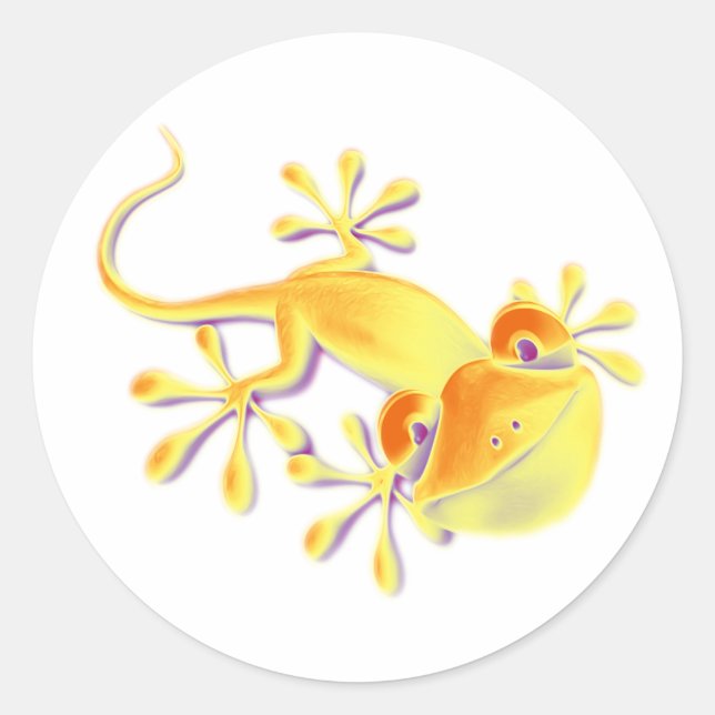 Sticker Rond Gecko souriant | faites votre propre arrière - pla (Devant)