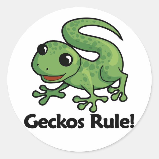 Sticker Rond Geckos Rule ! (Devant)