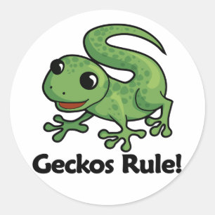 Sticker Rond Geckos Rule !