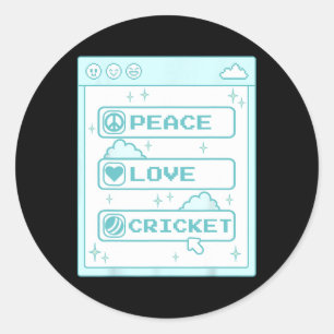 Sticker Rond Geek d'ordinateur Pc Nerd Paix Amour Amateur de cr
