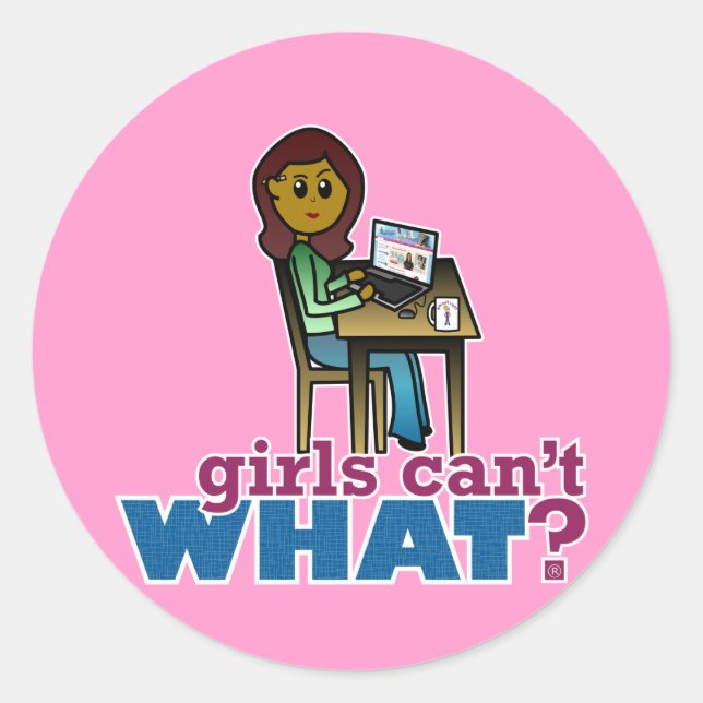 Sticker Rond Geek informatique - Sombre (Devant)