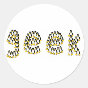 Sticker Rond Geek Linux Tux