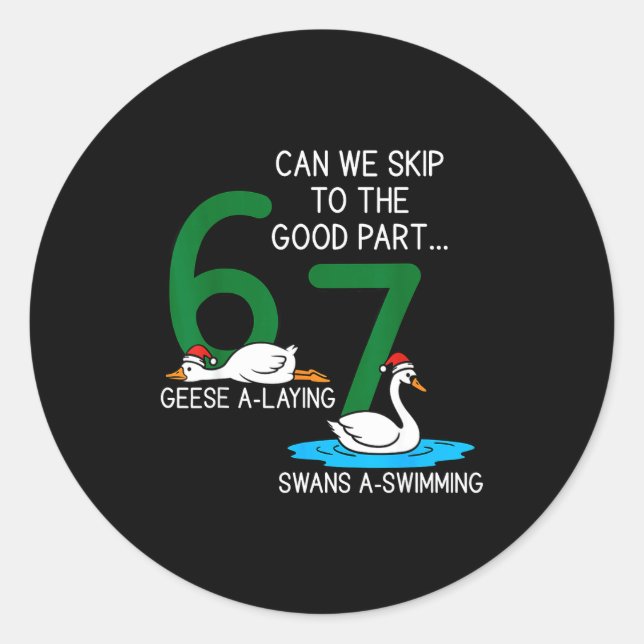 Sticker Rond Geese A Laying Swans A Swimming 67 Six Geese Seven (Devant)