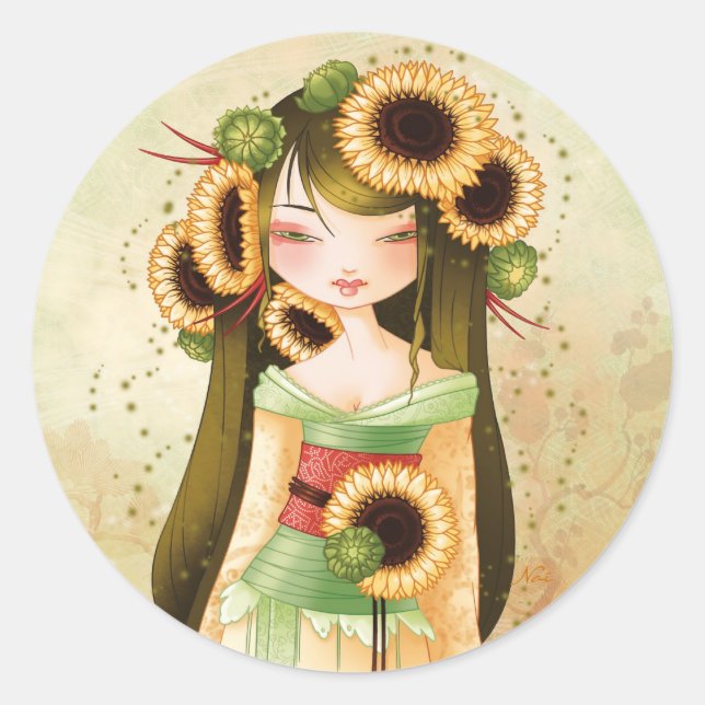 Sticker Rond Geisha Trounesol (Devant)