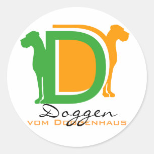 Sticker Rond gelb Série DD Doggen