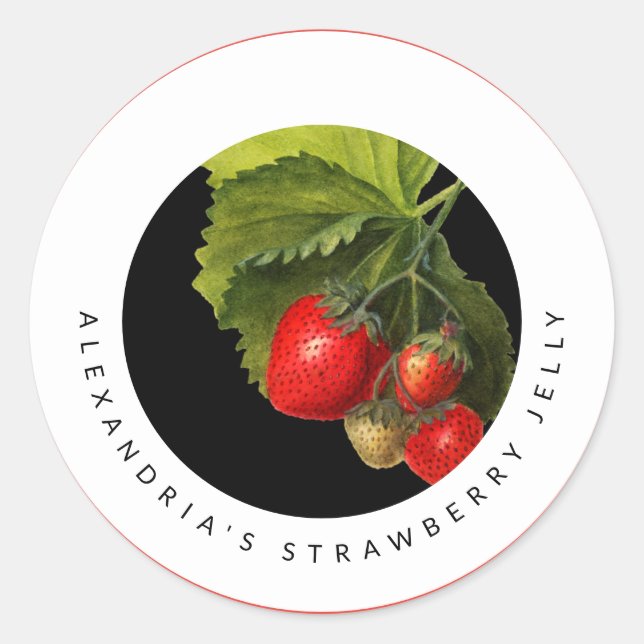 Sticker Rond Gelée ou Confiture de Fraises | De la Cuisine De (Devant)