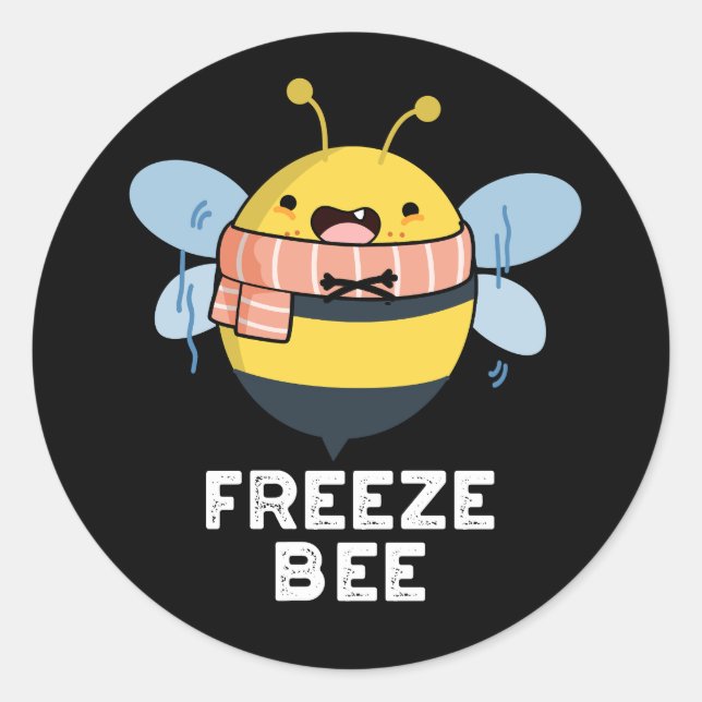 Sticker Rond Geler Bee Funny Insect Boulon Boulon Biset Biset B (Devant)