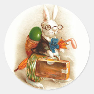 Sticker Rond Gelukkig Paaschfeest Hollandais Vintage Pâques