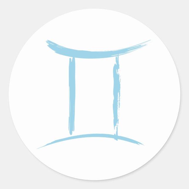 Sticker Rond GEMINI Twins Dualité Zodiac Signal Astrologie Bleu (Devant)