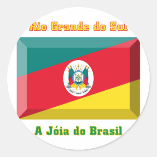 Sticker Rond Gemme de drapeau de Rio Grande do Sul