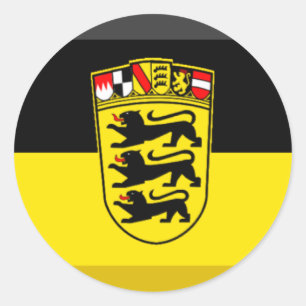 Sticker Rond Gemme de drapeau du Bade-Wurtemberg