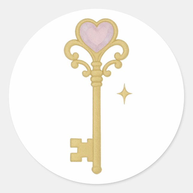 Sticker Rond Gemmed key with sparkle (Devant)
