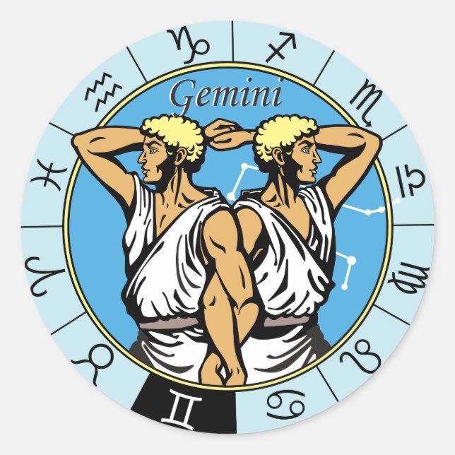 Sticker Rond gemological zodiac sign (Devant)