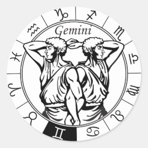 Sticker Rond gemological zodiac sign