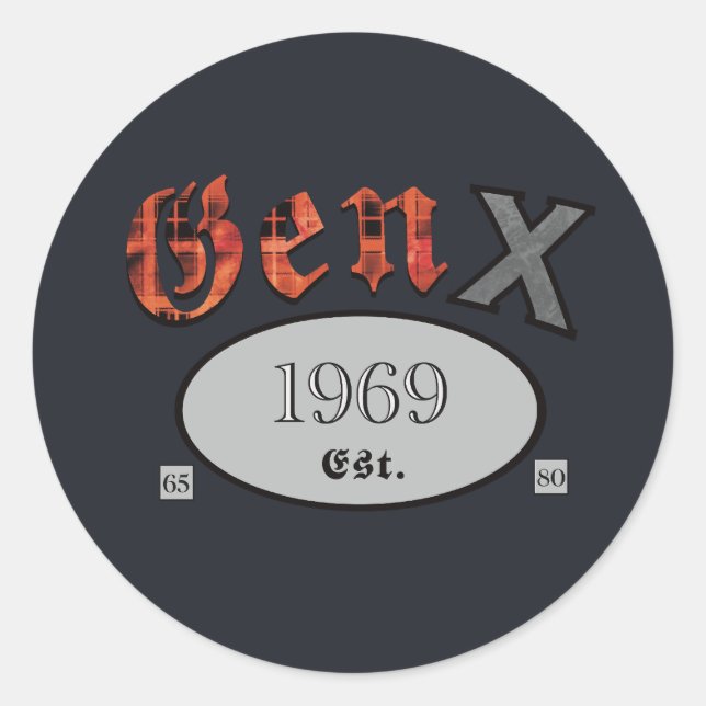 Sticker Rond Gen X 1969 (Devant)