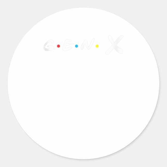 Sticker Rond Gen X Design pour amis et amoureux 60s les années  (Devant)