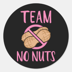 Sticker Rond Gender reveal team no nuts girl baby party