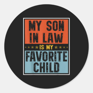 Sticker Rond Gendre est l'enfant préféré drôle famille assortie