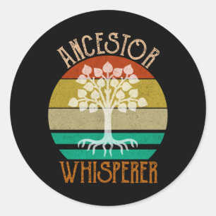 Sticker Rond Généalogie de l'ancêtre Whisperer