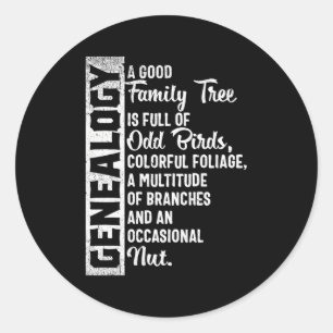 Sticker Rond Généalogie de l'arbre généalogique de famille pers