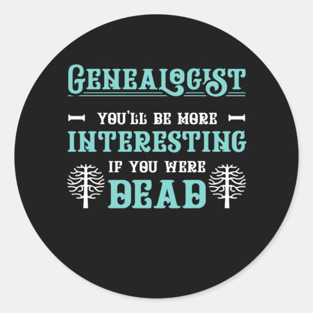 Sticker Rond Généalogique Arbre Généalogie Famille Historien Ca (Devant)