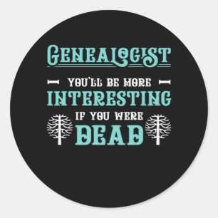 Sticker Rond Généalogique Arbre Généalogie Famille Historien Ca
