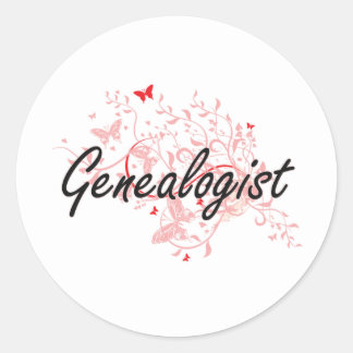 Sticker Rond Généalogiste Conception de travail artistique avec