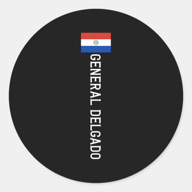 Sticker Rond Général Delgado Paraguay Emblem Escudo Bander (Devant)