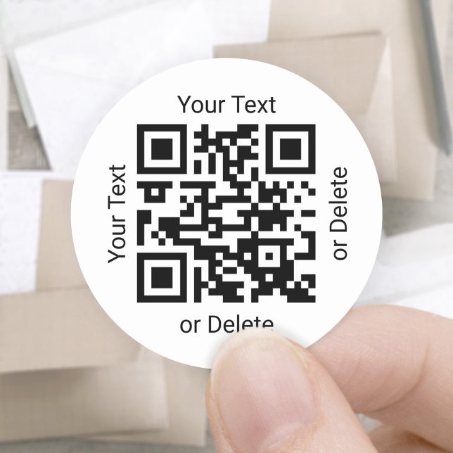 Sticker Rond Générateur de code QR Affaires Promotionnel Blanc (Créateur téléchargé)
