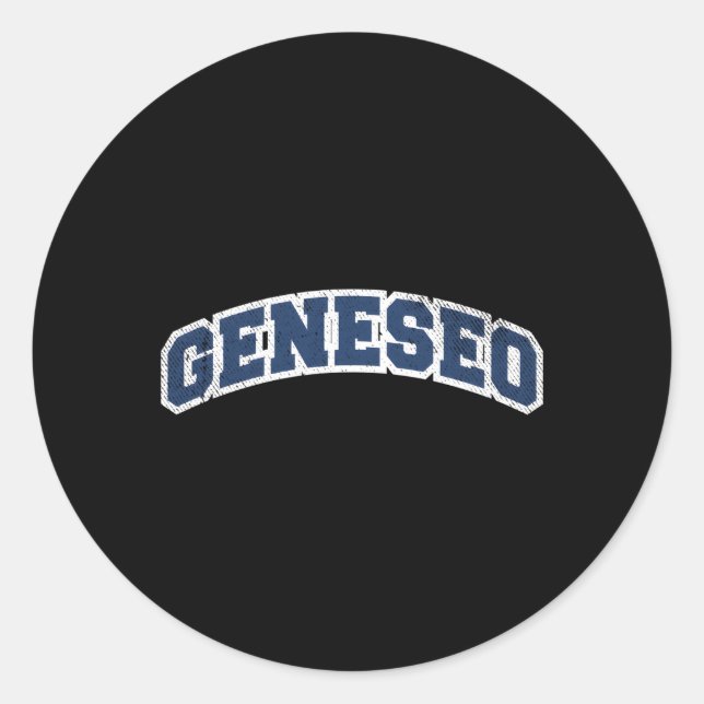 Sticker Rond Geneseo New York Style Varsity (Devant)