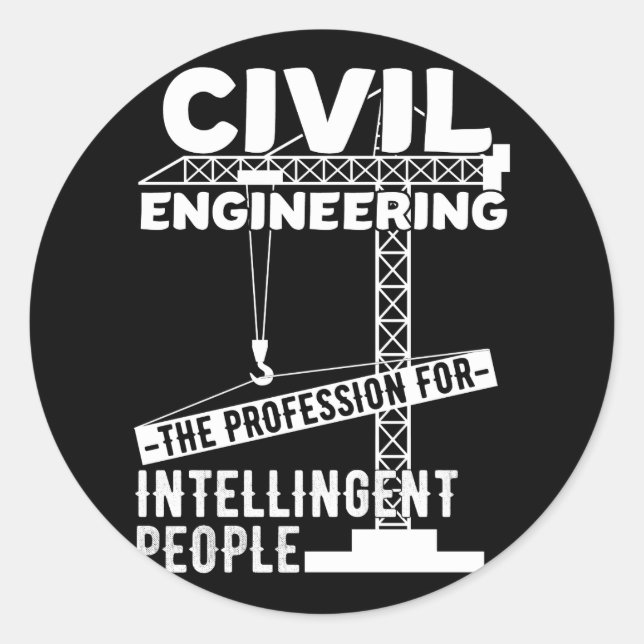 Sticker Rond Génie Civil La profession pour l'intelligence (Devant)