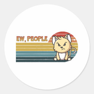 Sticker Rond Gens de chats drôles mignons en colère