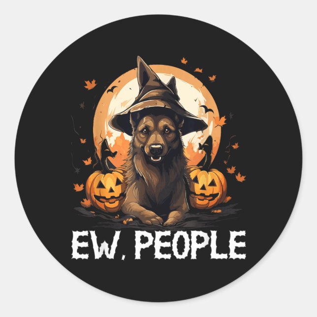 Sticker Rond Gens dégueu Halloween Chien (Devant)