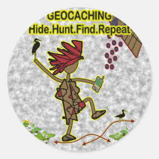 Sticker Rond Géocachage Masquer Chasse Trouver