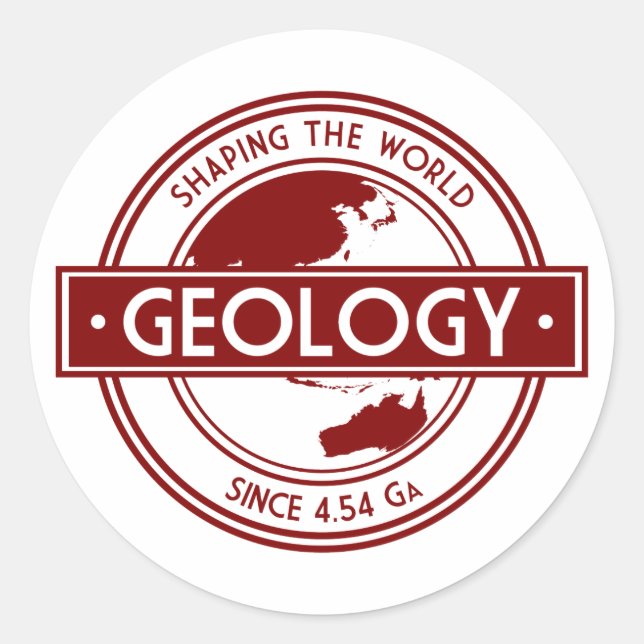 Sticker Rond Géologie - Façonner le Logo Mondial (Asie/Australi (Devant)