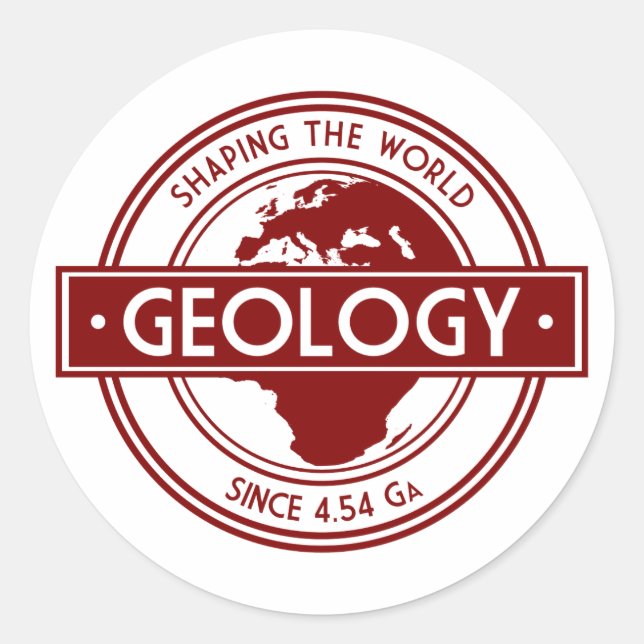 Sticker Rond Géologie - Façonner le Logo Mondial (Europe) (Devant)