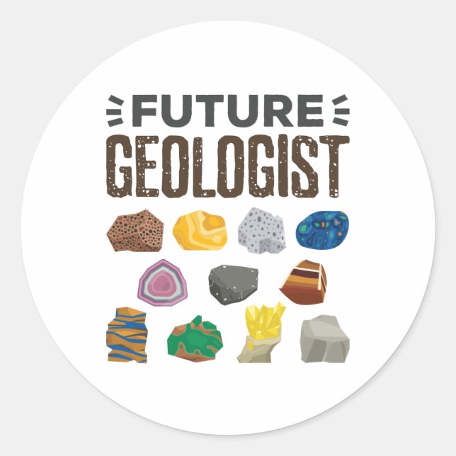 Sticker Rond Géologie future Géologie Rocks Gems (Devant)