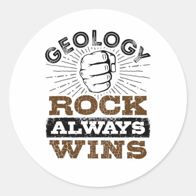 Sticker Rond Géologie Rock gagne toujours (Devant)