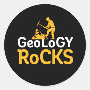 Sticker Rond Géologie Rocks Funny Géologie Sciences Puns