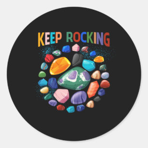 Sticker Rond Géologue Colorful Rock Collector Earth Scientifiqu