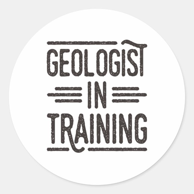 Sticker Rond Géologue en formation futur géologue (Devant)