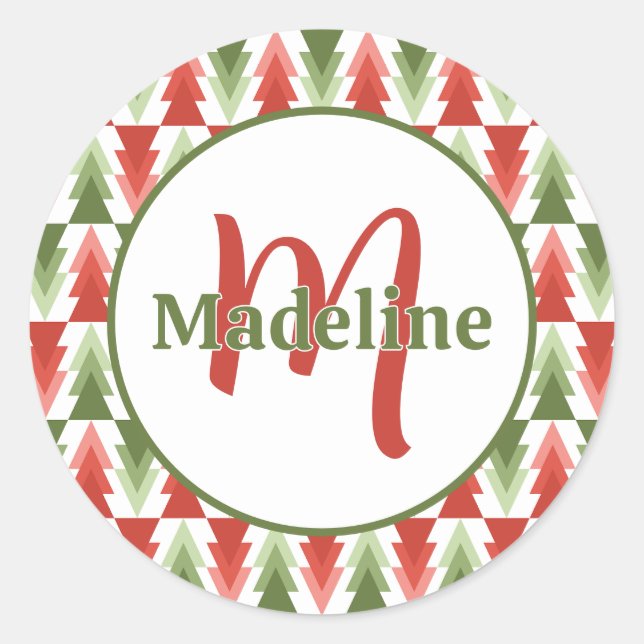 Sticker Rond Geometric Christmas Tree Grove (Devant)