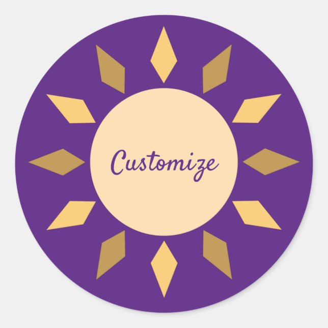 Sticker Rond Geometric Sun Circle Thunder_Cove (Devant)