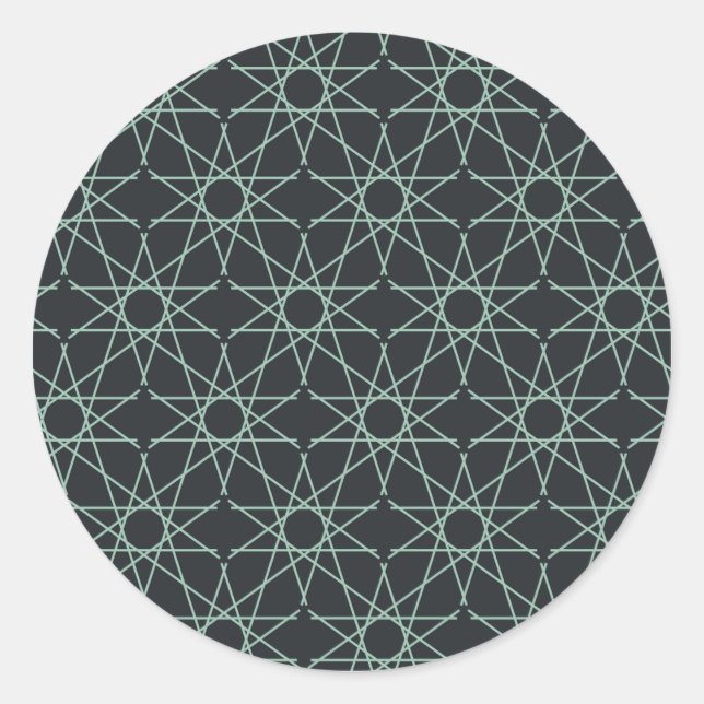 Sticker Rond Géométrie de basalte menthe (Devant)